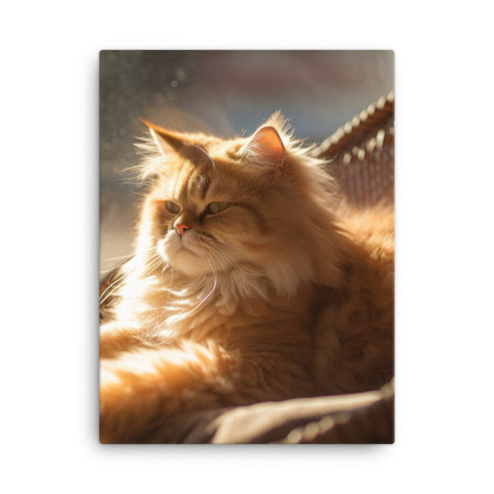 Persian Cat Relaxation Canvas - PosterfyAI.com