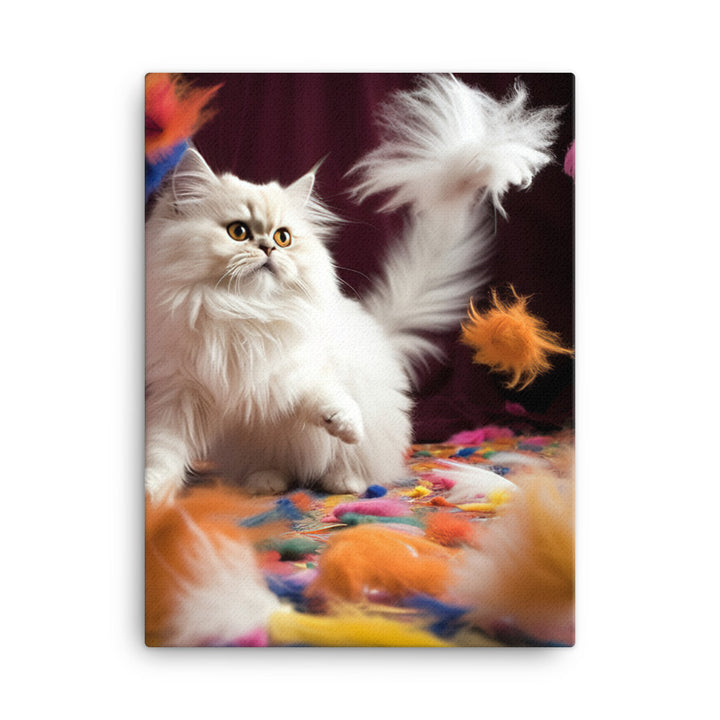 Persian Cat Playtime Canvas - PosterfyAI.com