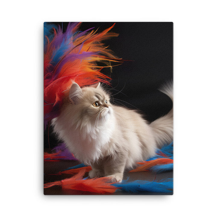 Persian Cat Playtime Canvas - PosterfyAI.com