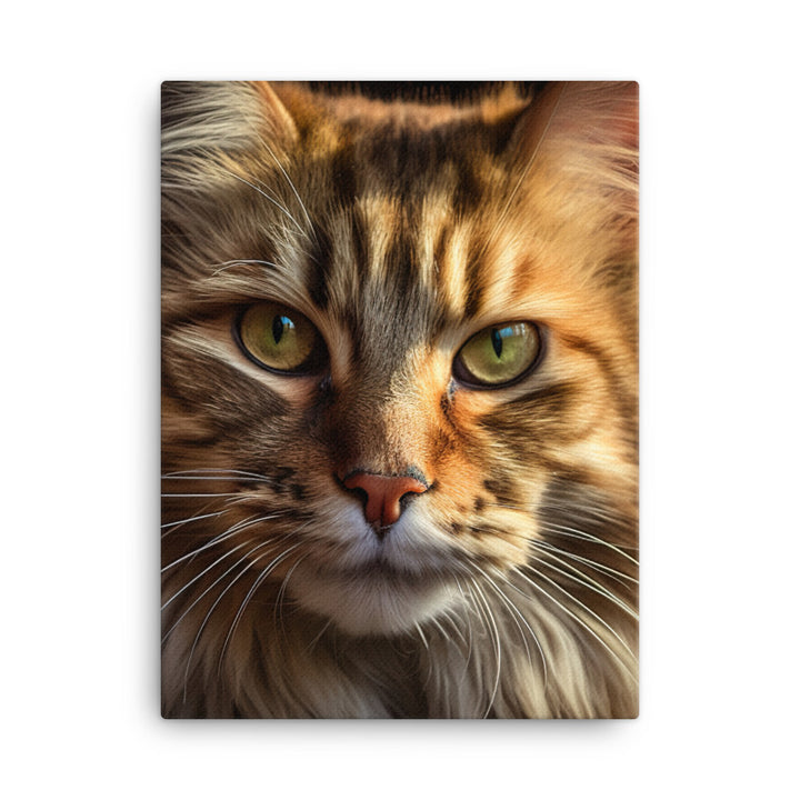 Majestic Maine Coon Portrait Canvas - PosterfyAI.com