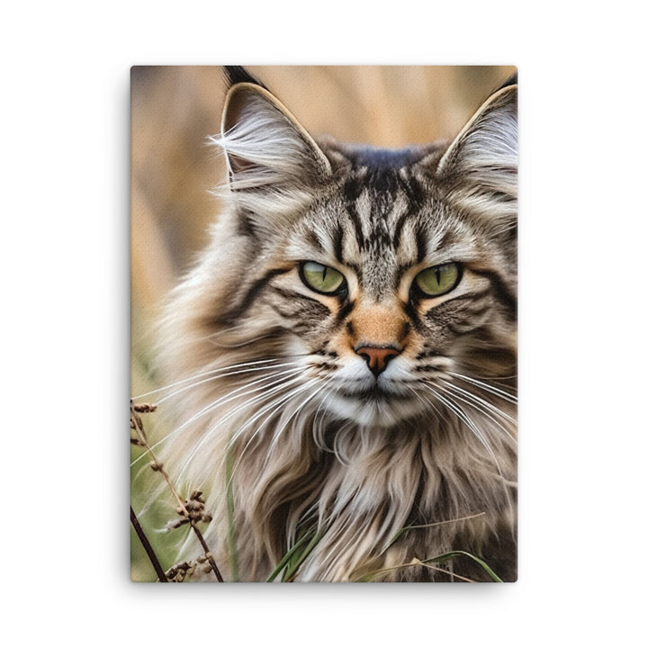 Maine Coon in Natural Habitat Canvas - PosterfyAI.com