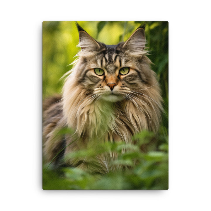 Maine Coon in Natural Habitat Canvas - PosterfyAI.com