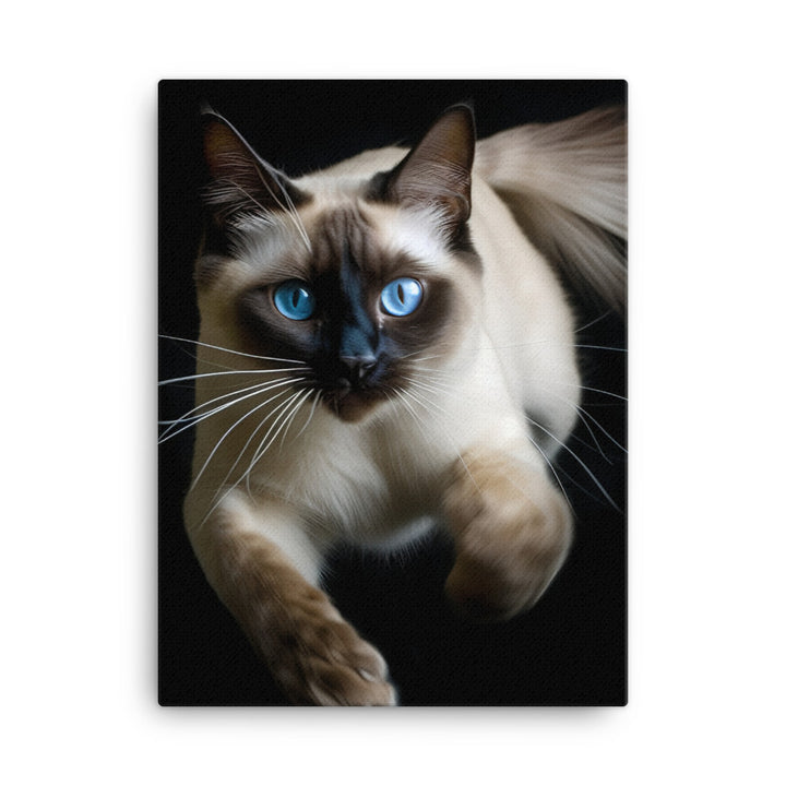 Graceful Siamese in Motion Canvas - PosterfyAI.com