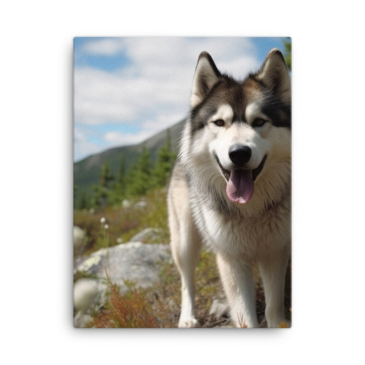 Alaskan Malamute on a Hike Canvas - PosterfyAI.com