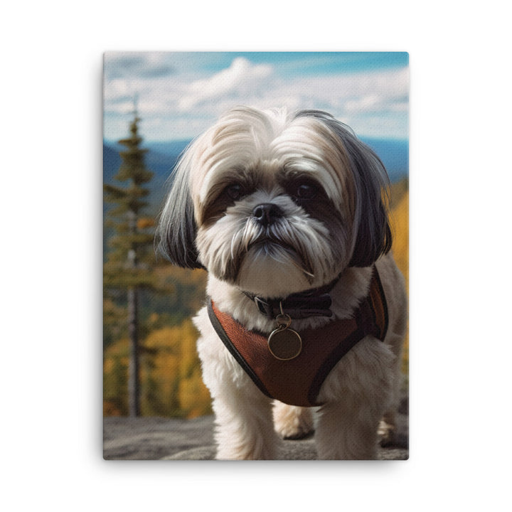 Adventurous Shih Tzu on a Hike Canvas - PosterfyAI.com