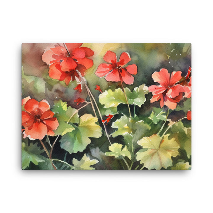 Whimsical Geranium Gardens canvas - Posterfy.AI