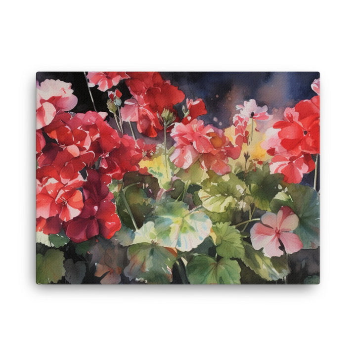 Vibrant Geraniums canvas - Posterfy.AI