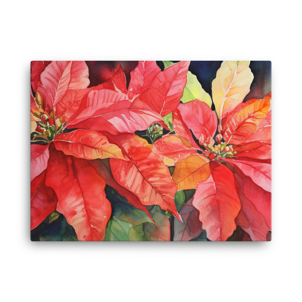 Poinsettias Blooming canvas - Posterfy.AI