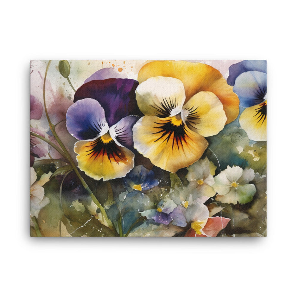 Portraits of Pansies canvas - Posterfy.AI