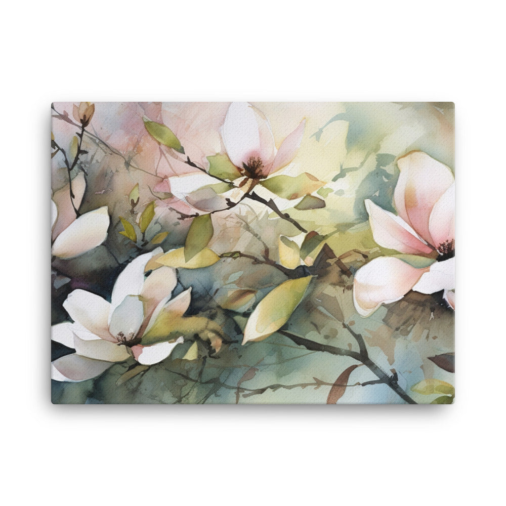 Magnolias in Tranquil Hues canvas - Posterfy.AI