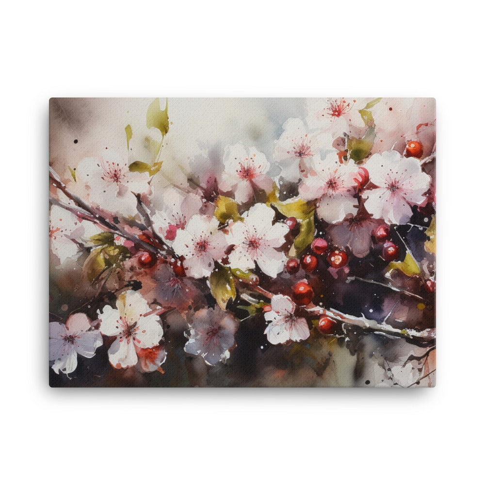 Watercolor Cherry Blossoms canvas - Posterfy.AI