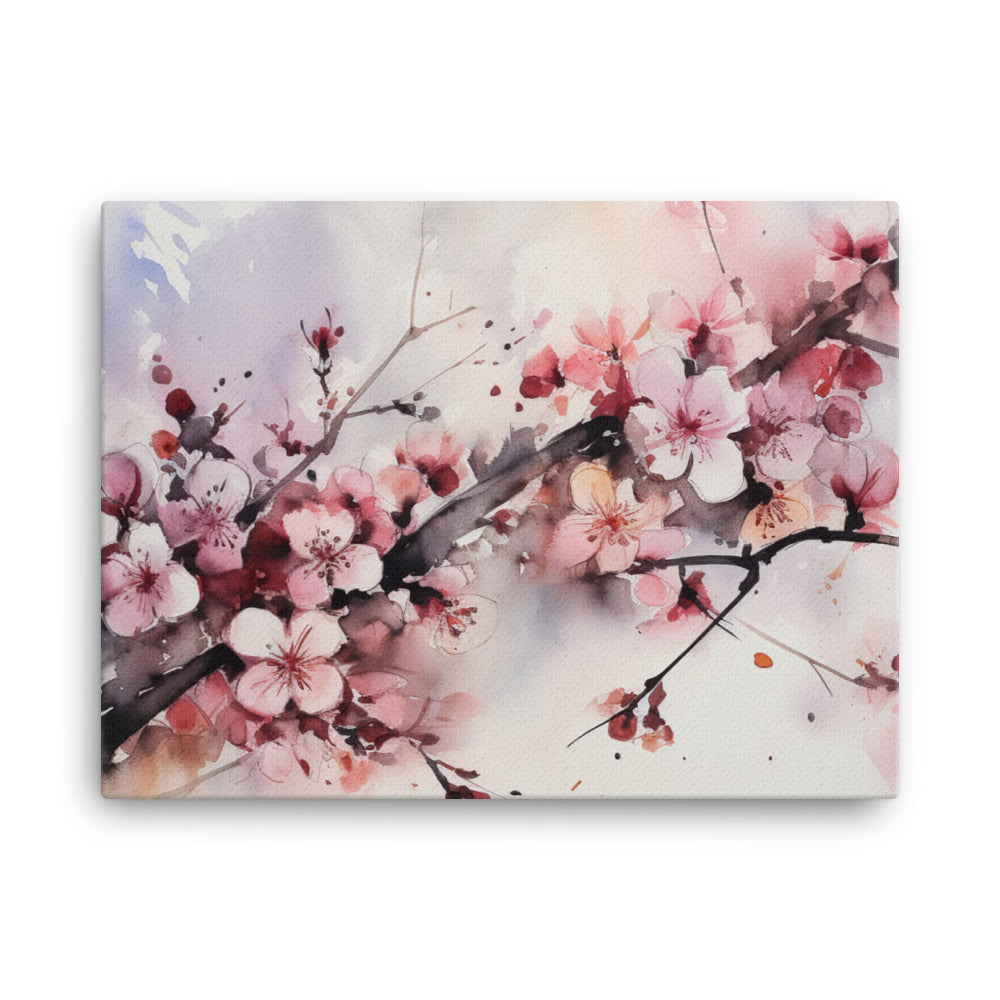 Watercolor Cherry Blossoms canvas - Posterfy.AI
