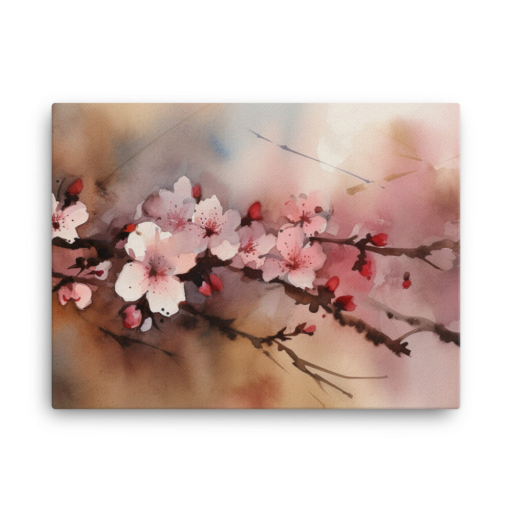 Watercolor Cherry Blossoms canvas - Posterfy.AI