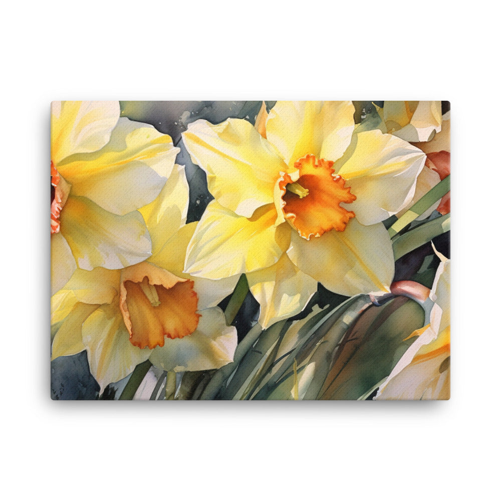 Watercolor Delicacy in Daffodils canvas - Posterfy.AI