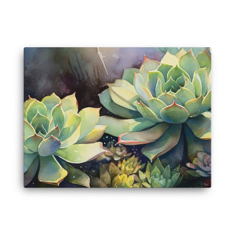 Serenity in Succulents canvas - Posterfy.AI
