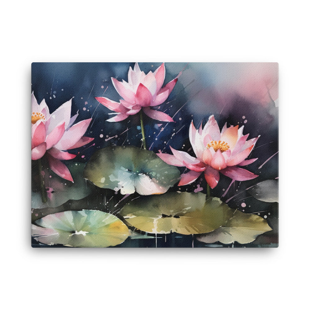 Grace of Lotus Flowers canvas - Posterfy.AI