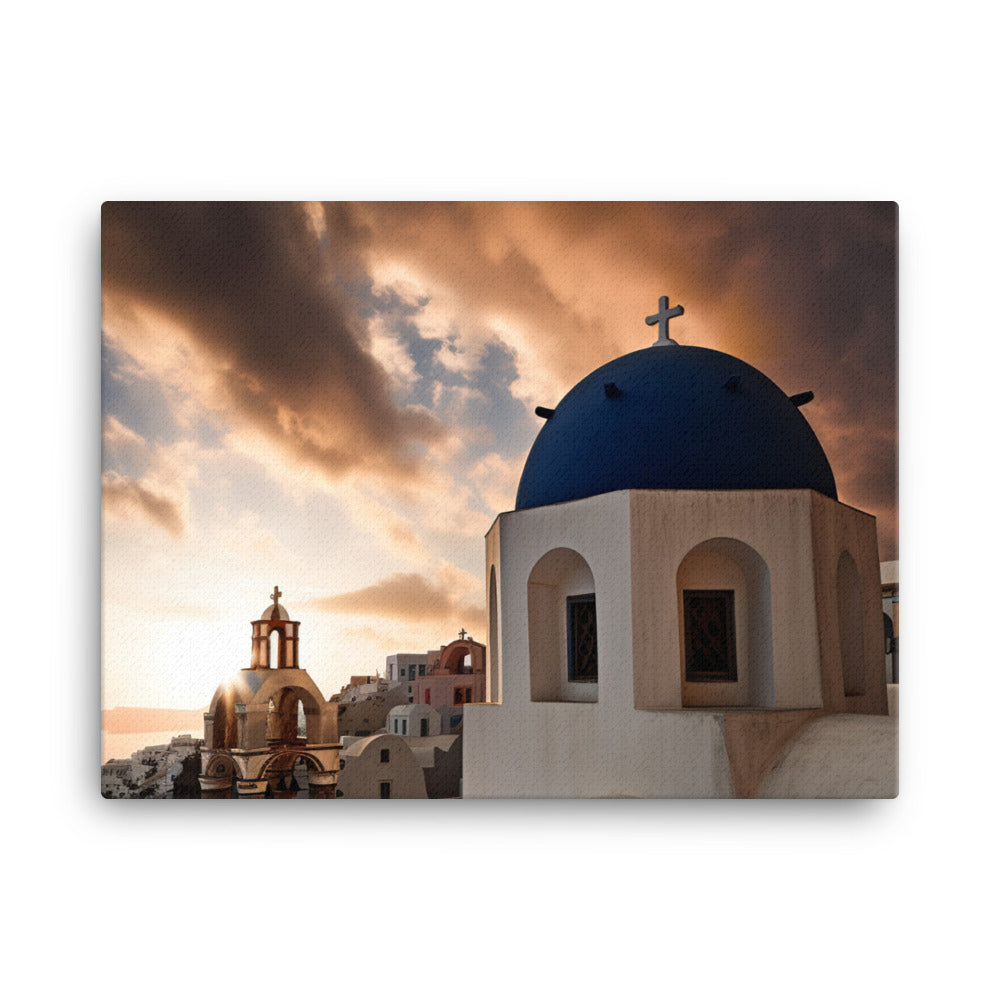 Santorinis Dramatic Cloudscapes canvas - Posterfy.AI
