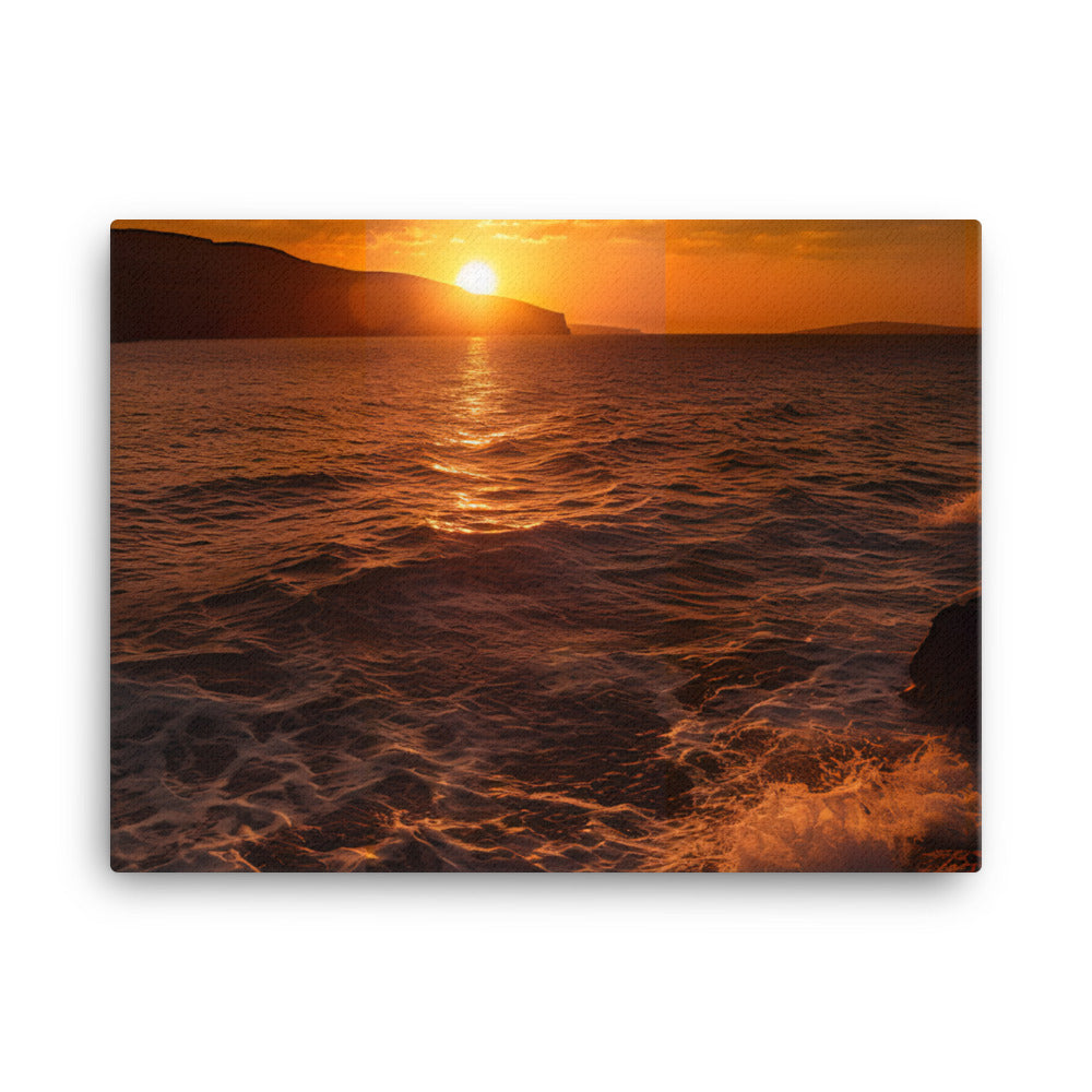 Golden Sunset over the Caldera canvas - Posterfy.AI