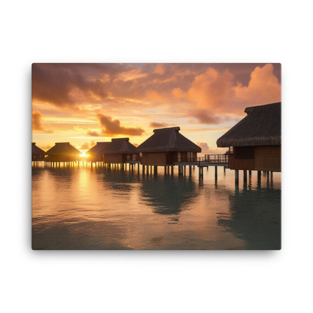 Overwater Bungalow Retreat canvas - Posterfy.AI