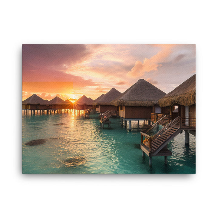 Overwater Bungalow Retreat canvas - Posterfy.AI