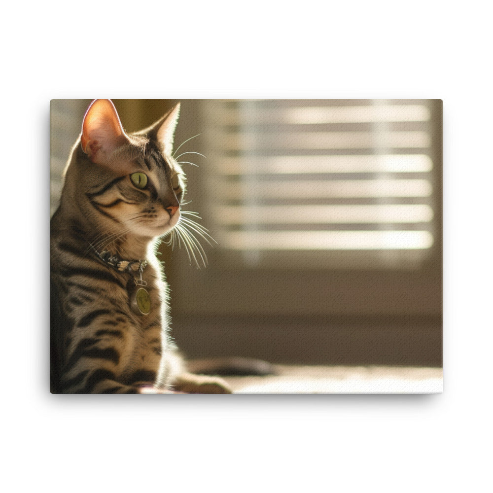 Graceful Egyptian Mau in Sunlight canvas - Posterfy.AI