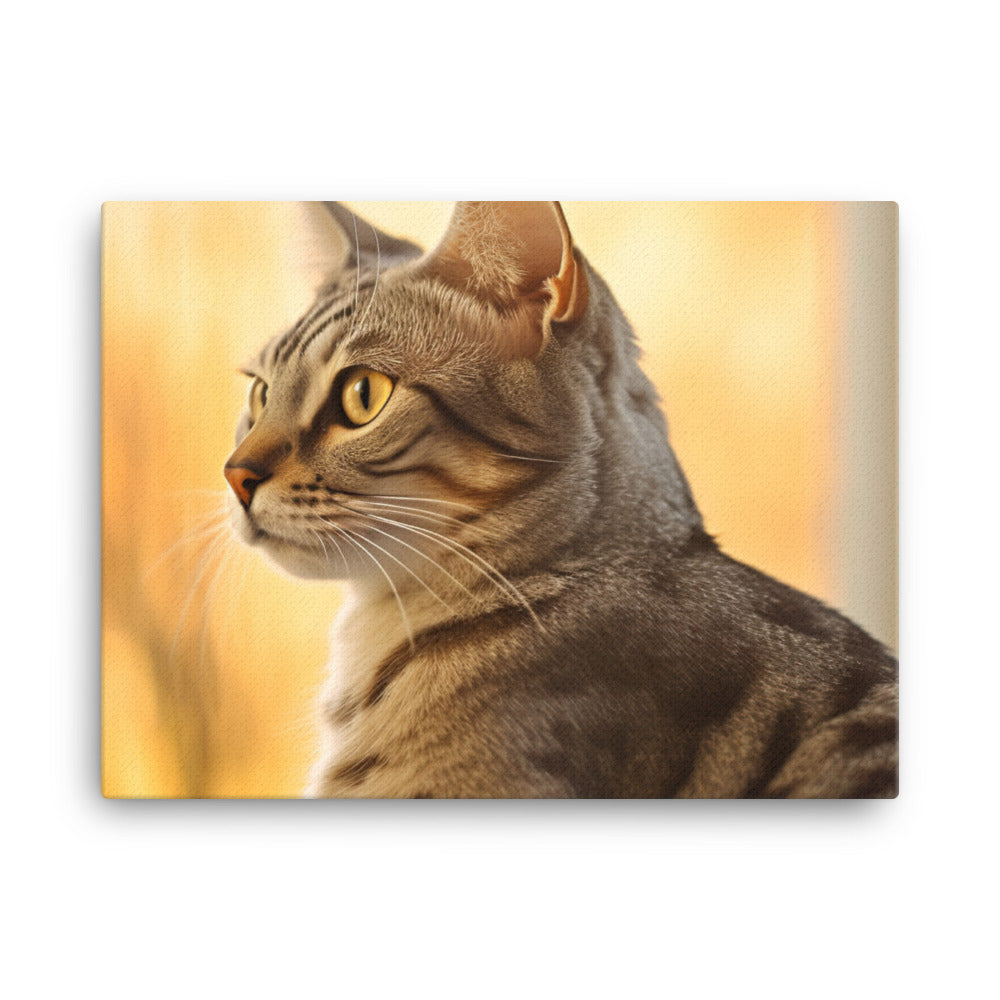 Egyptian Mau in Golden Hour canvas - Posterfy.AI