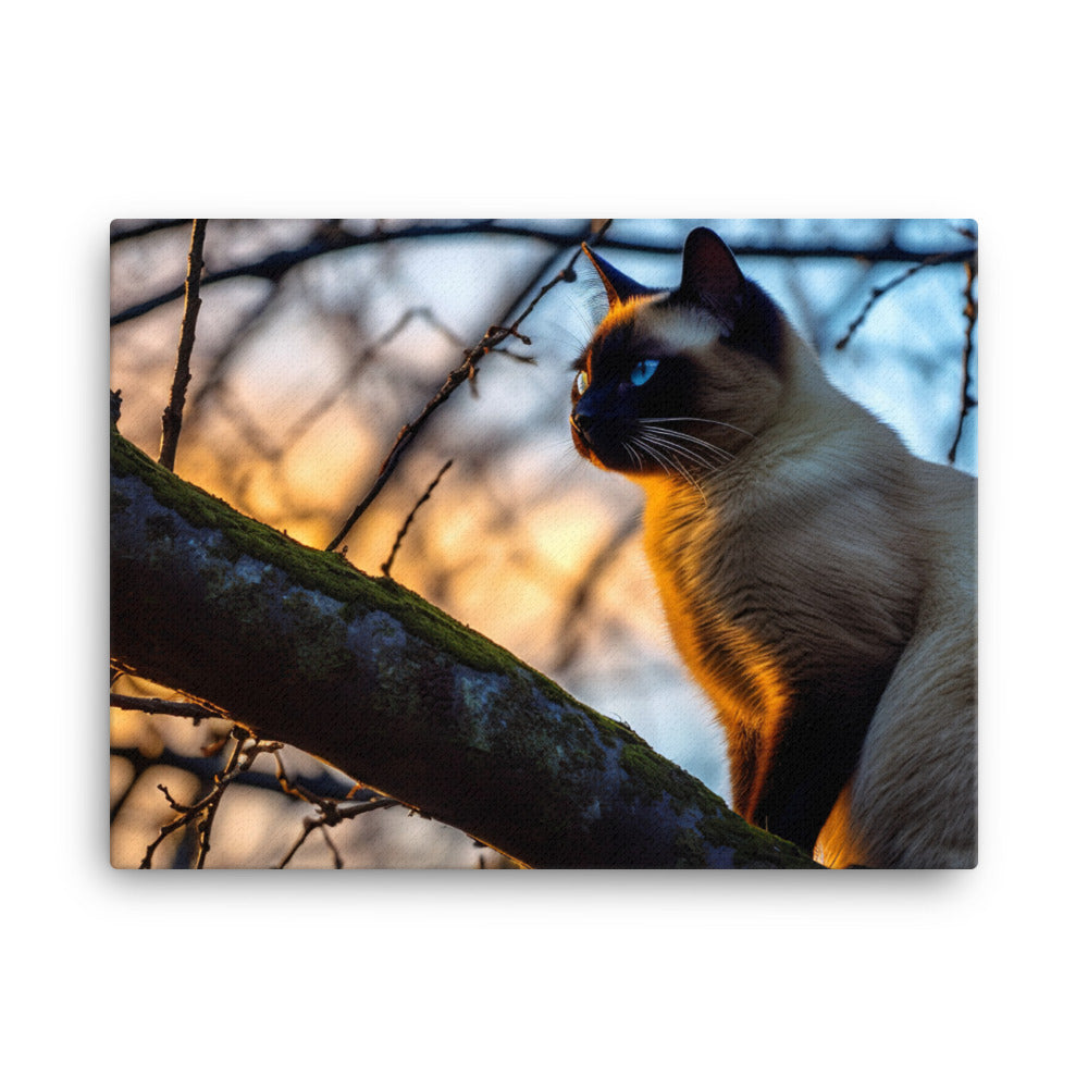 Majestic Siamese at Sunset canvas - Posterfy.AI