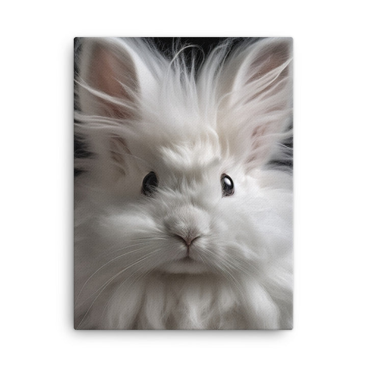 French Angora Bunnys Intricate Fur Detail Canvas - PosterfyAI.com