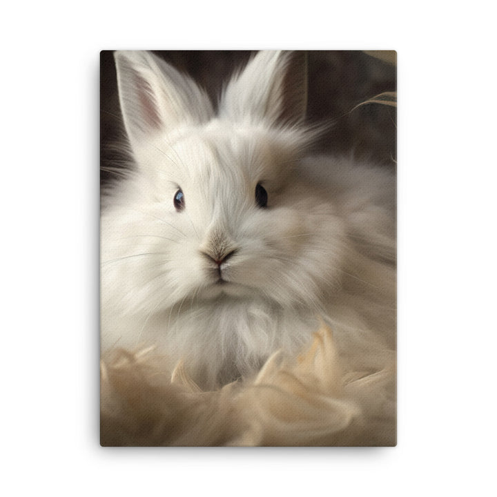 Adorable French Angora Bunny Canvas - PosterfyAI.com