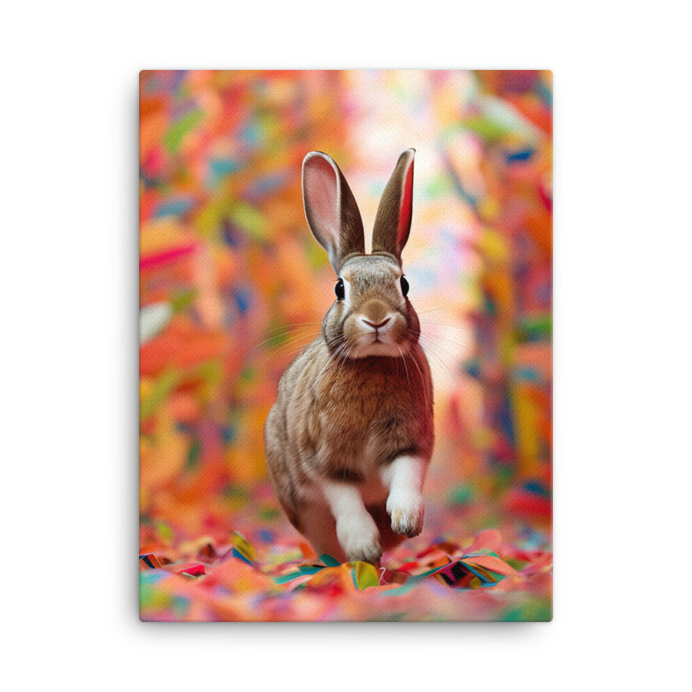 Playful English Spot Bunny Canvas - PosterfyAI.com
