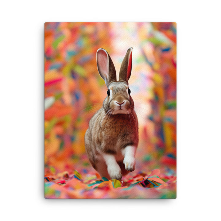 Playful English Spot Bunny Canvas - PosterfyAI.com
