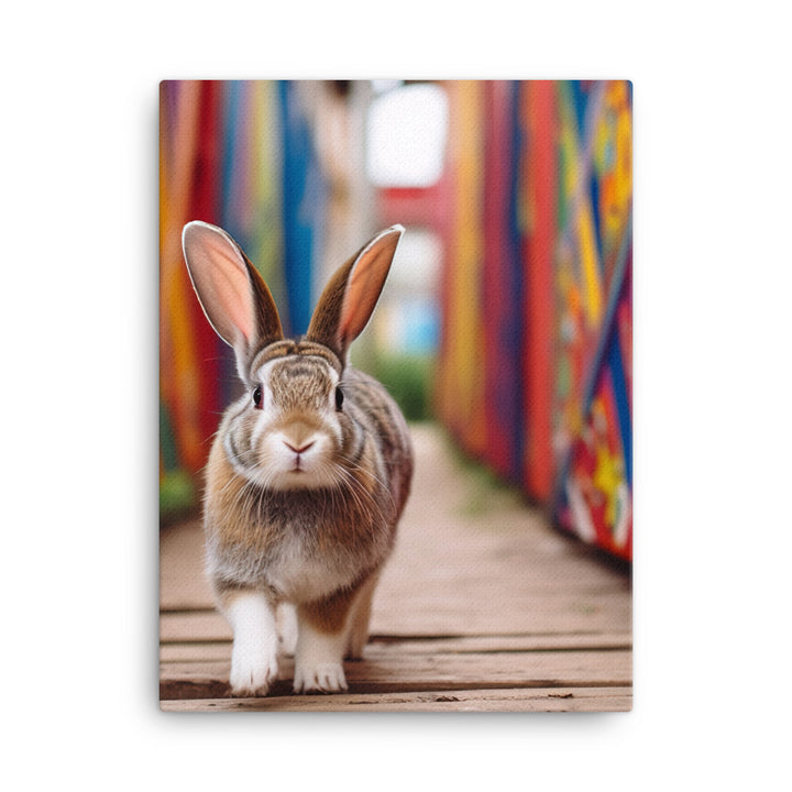 Playful English Spot Bunny Canvas - PosterfyAI.com