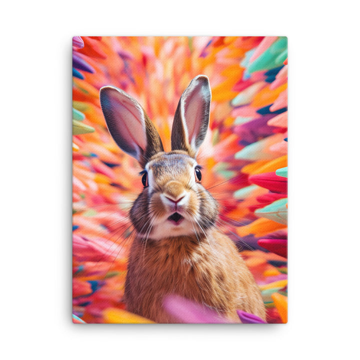 Playful English Spot Bunny Canvas - PosterfyAI.com