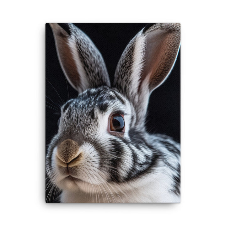 English Spot Bunny in Exquisite Detail Canvas - PosterfyAI.com