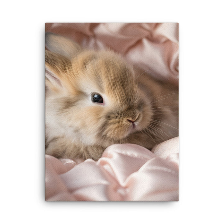 Mini Satin Bunnys Luxurious Presence Canvas - PosterfyAI.com