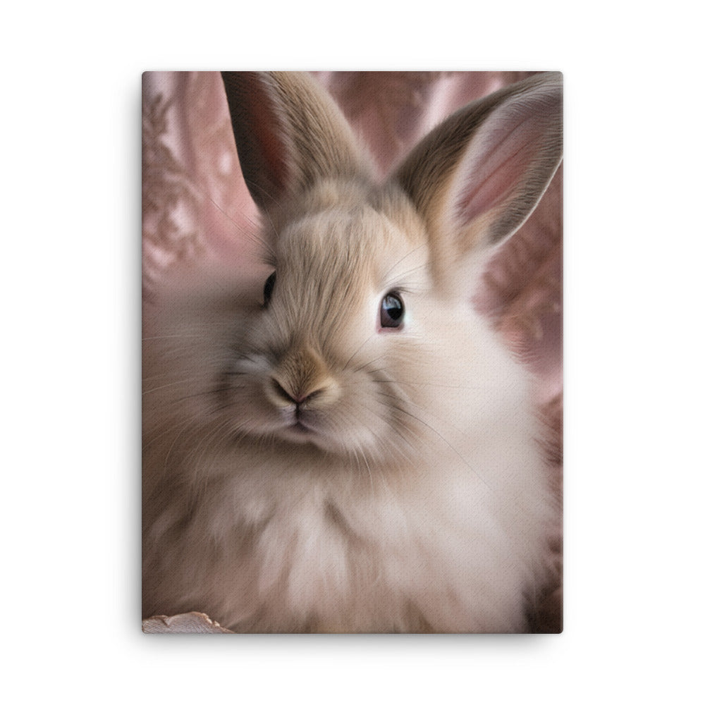 Mini Satin Bunnys Luxurious Presence Canvas - PosterfyAI.com