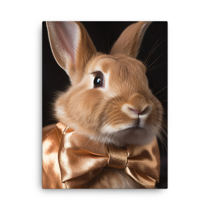 Mini Satin Bunnys Luxurious Presence Canvas - PosterfyAI.com