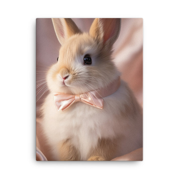 Mini Satin Bunnys Luxurious Presence Canvas - PosterfyAI.com