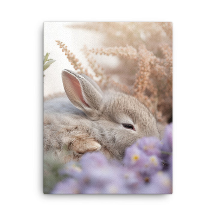 Mini Satin Bunny in Tranquil Bliss Canvas - PosterfyAI.com