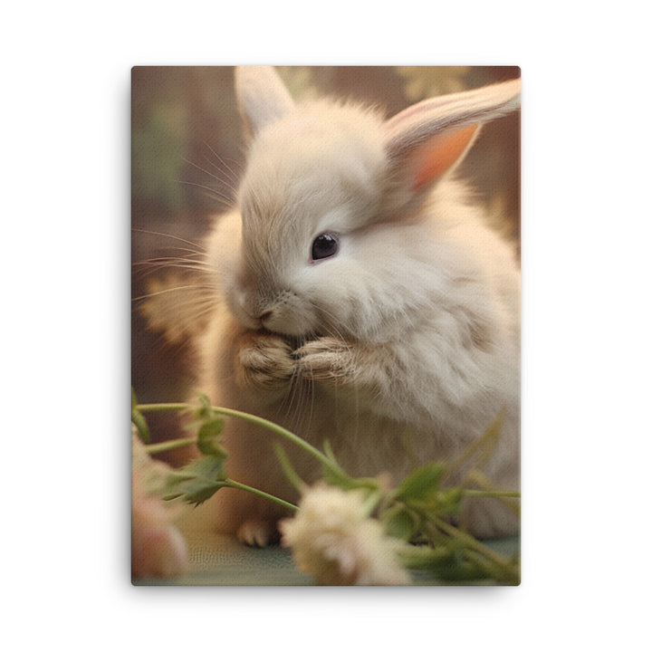 Mini Satin Bunny in Tranquil Bliss Canvas - PosterfyAI.com