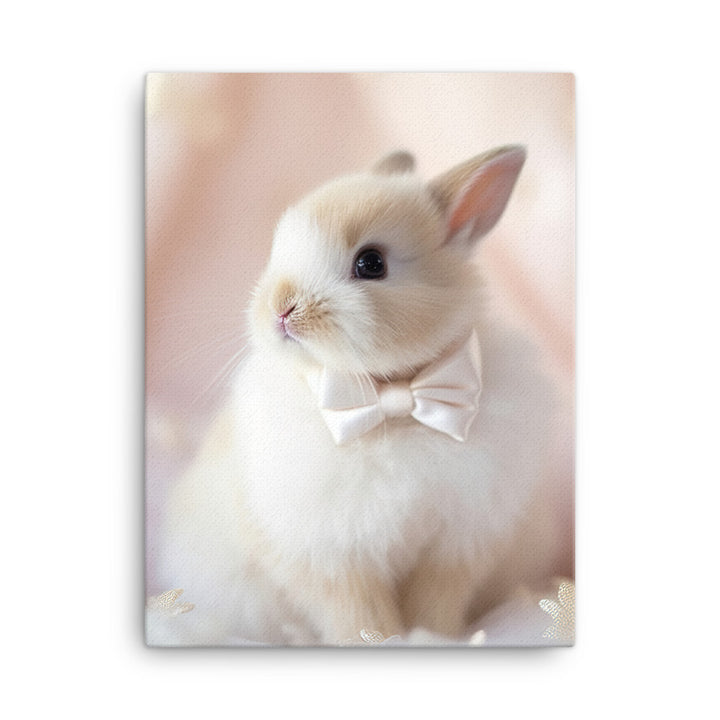 Mini Satin Bunny in Delicate Splendor Canvas - PosterfyAI.com