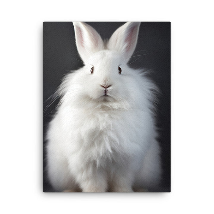 Satin Angora Bunny in a Cozy Setting Canvas - PosterfyAI.com