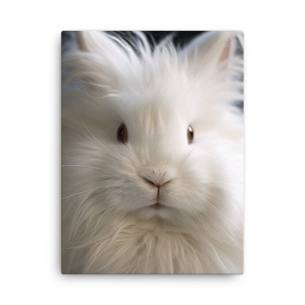 Charming Satin Angora Bunny Canvas - PosterfyAI.com