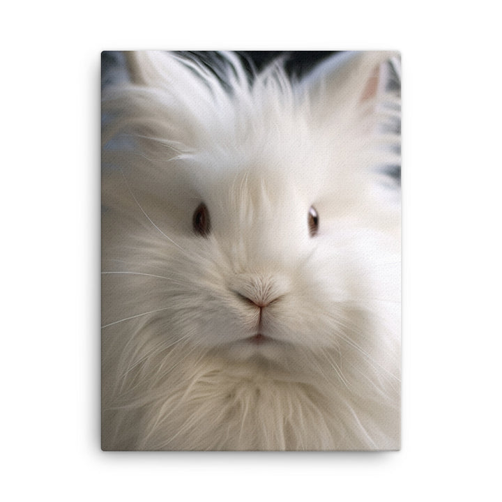 Charming Satin Angora Bunny Canvas - PosterfyAI.com