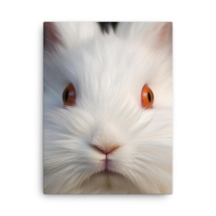 Charming Satin Angora Bunny Canvas - PosterfyAI.com