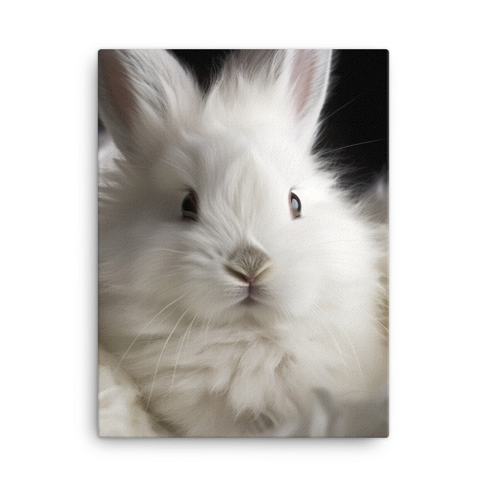 Adorable Satin Angora Bunny Canvas - PosterfyAI.com