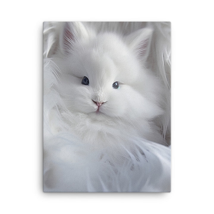 Adorable Satin Angora Bunny Canvas - PosterfyAI.com