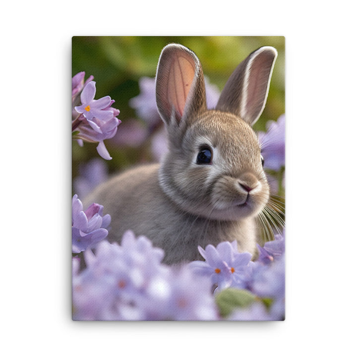 Lilac Bunny Canvas - PosterfyAI.com