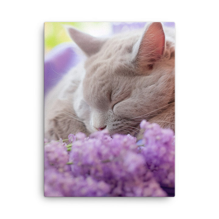 Lilac Bunny in a Cozy Setting Canvas - PosterfyAI.com