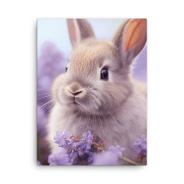 Adorable Lilac Bunny Canvas - PosterfyAI.com